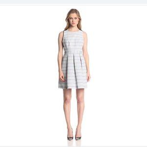 NWT Trina Turk Black / White Jacquard Cecilia Dress Cutout Lace Back
